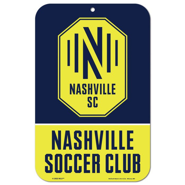 Letrero de plástico de Nashville SC de 11" x 17"