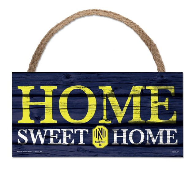 Letrero de madera de Nashville SC con cuerda de 5" x 10"