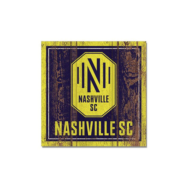 Imán de madera de Nashville SC de 3" x 3"