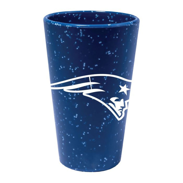 New England Patriots Blue Speckle 16 oz Silicone Pint Glass