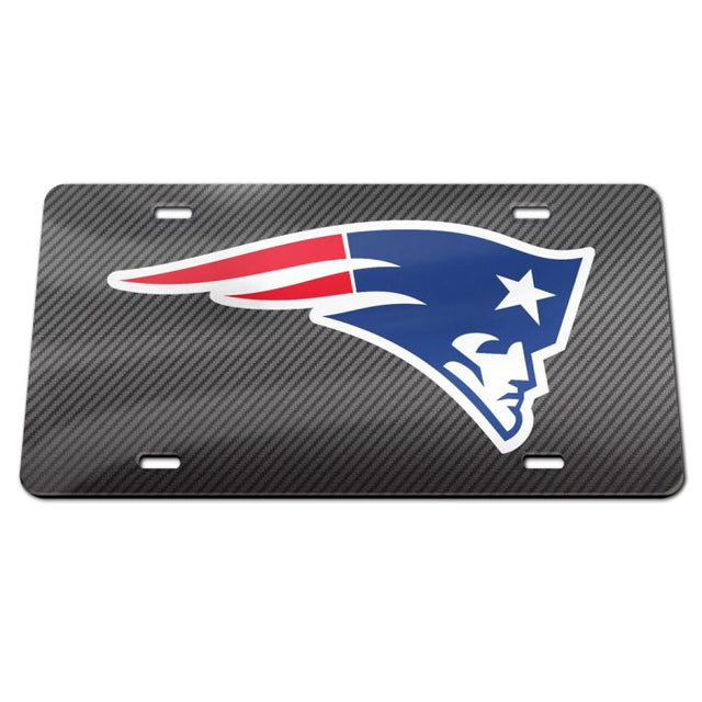 New England Patriots CARBON Acrylic Classic License Plates