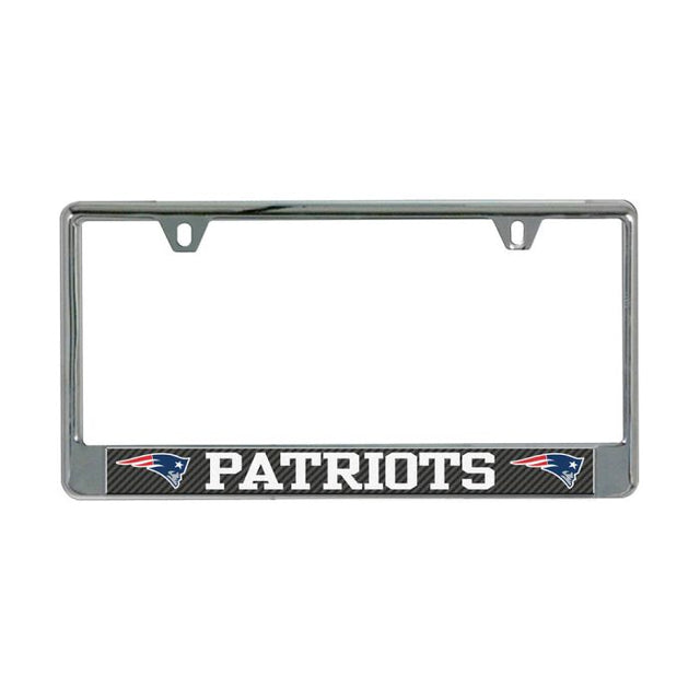 New England Patriots CARBON Lic Plate Frame B/O Printed