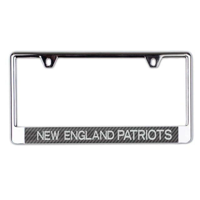 New England Patriots CARBON Lic Plate Frame B/O Printed