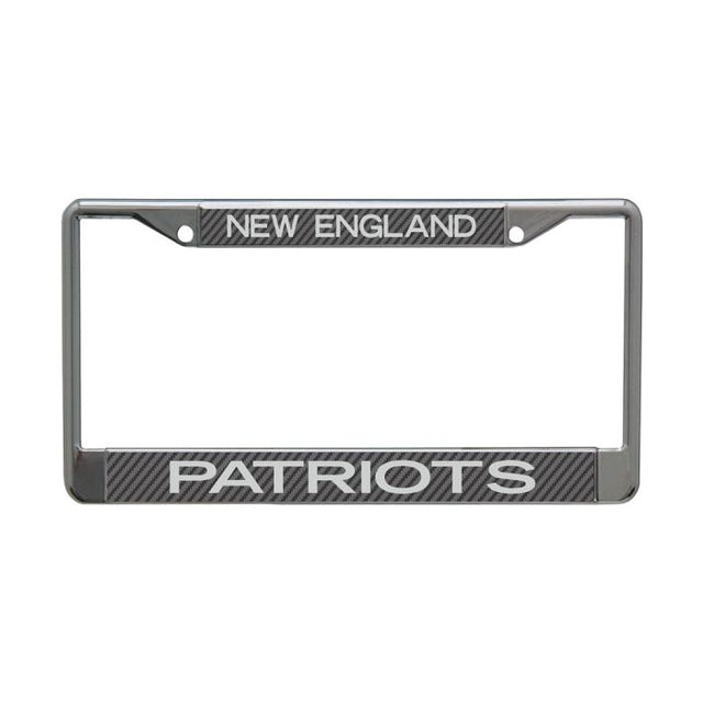 New England Patriots CARBON Lic Plt Frame S/L Printed