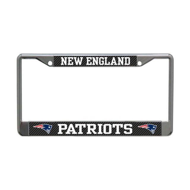 New England Patriots CARBON Lic Plt Frame S/L Printed