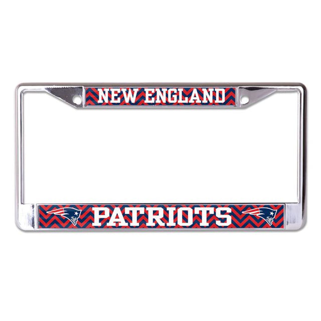 New England Patriots CHEVRON Lic Plt Frame S/L Printed