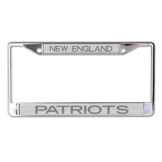 New England Patriots FROSTED Lic Plt Frame S/L Printed