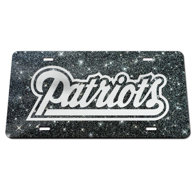 New England Patriots GLITTER BACKGROUND Acrylic Classic License Plates