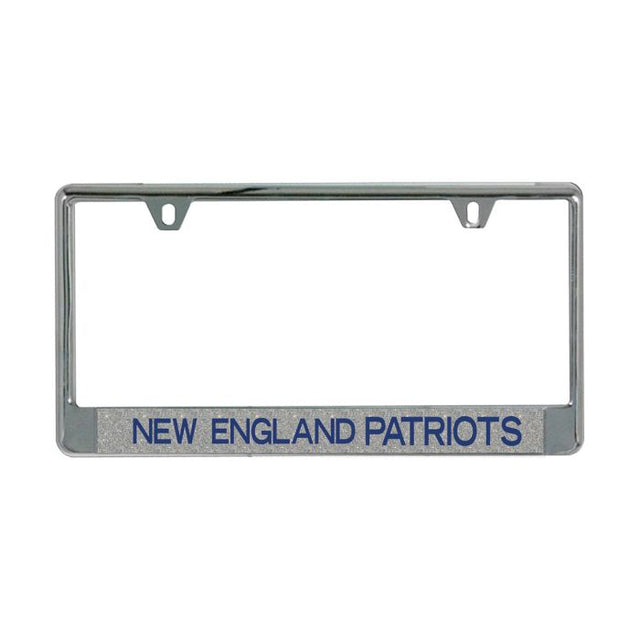 New England Patriots GLITTER BACKGROUND Lic Plate Frame B/O Printed