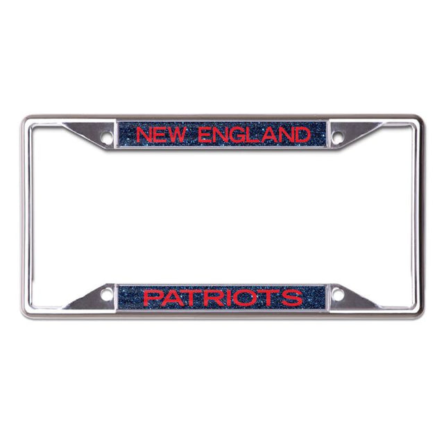 New England Patriots GLITTER BACKGROUND Lic Plt Frame S/S Printed