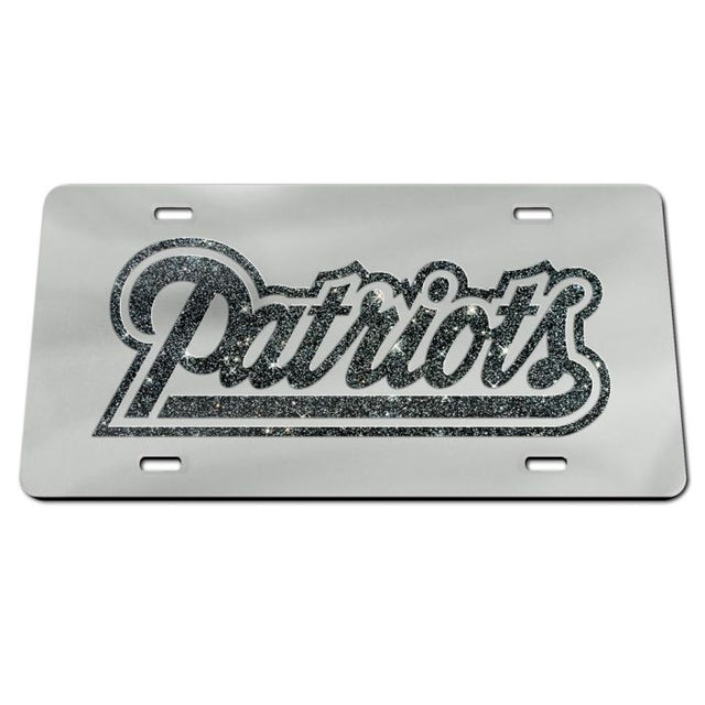 New England Patriots GLITTER LETTERS Acrylic Classic License Plates