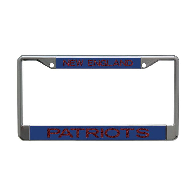 New England Patriots GLITTER LETTERS Lic Plt Frame S/L Printed