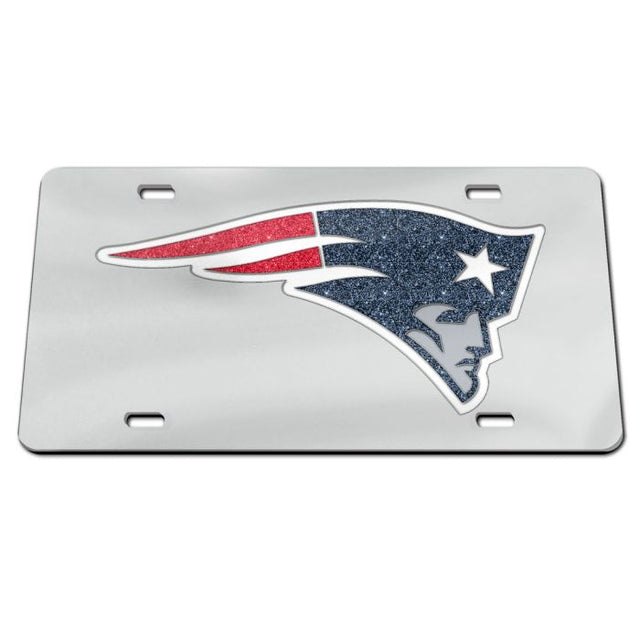 New England Patriots GLITTER LOGO Specialty Acrylic License Plate