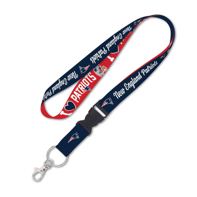 New England Patriots Heart Lanyard w/detachable buckle 1"