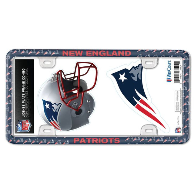 New England Patriots License Plate Thin Frame - Plastic w/Decal