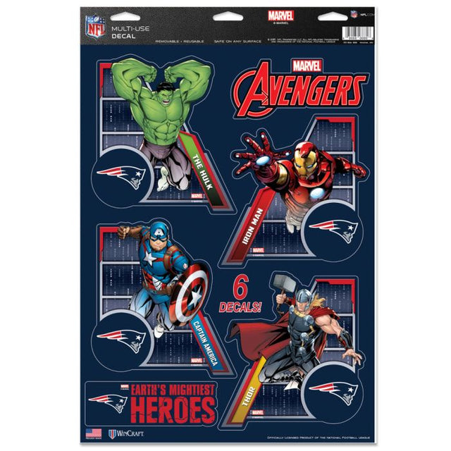 New England Patriots / Marvel (C) 2021 Marvel Multi-Use Decal 11" x 17"