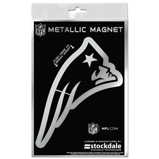 New England Patriots Metallic Magnets 3" x 5"