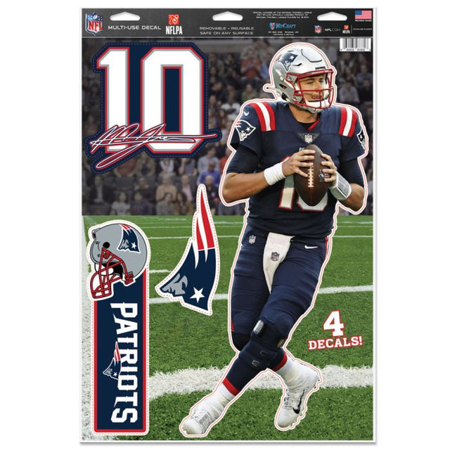 New England Patriots Multi-Use Decal 11" x 17" Mac Jones