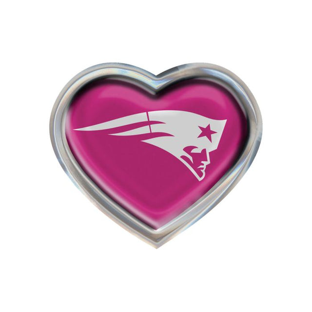 New England Patriots PINK Chrome Metal Domed Emblem HEART