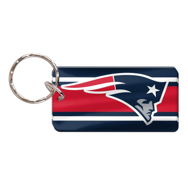 New England Patriots STRIPES Keychain Rectangle