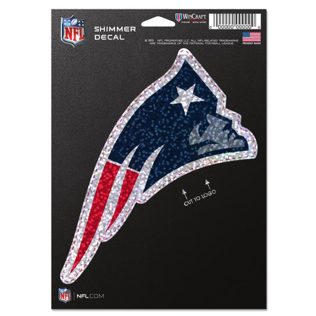 New England Patriots Shimmer Decals 5" x 7"