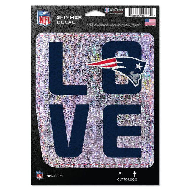 New England Patriots Shimmer Decals 5" x 7"