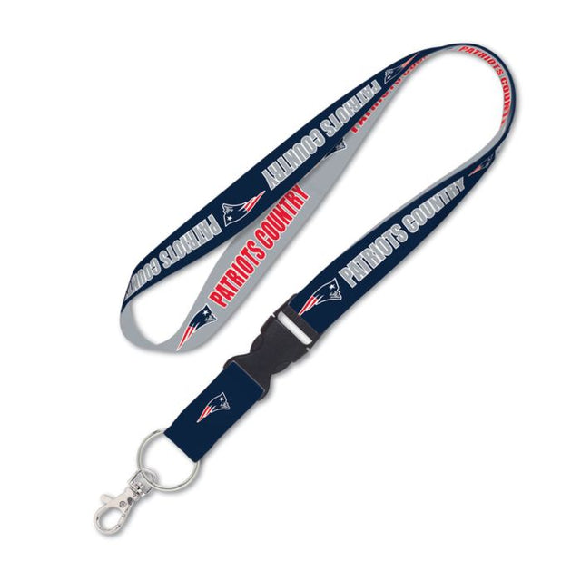 New England Patriots Slogan Lanyard w/detachable buckle 1"