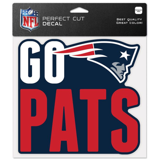 New England Patriots Slogan Perfect Cut Color Decal 8" x 8"