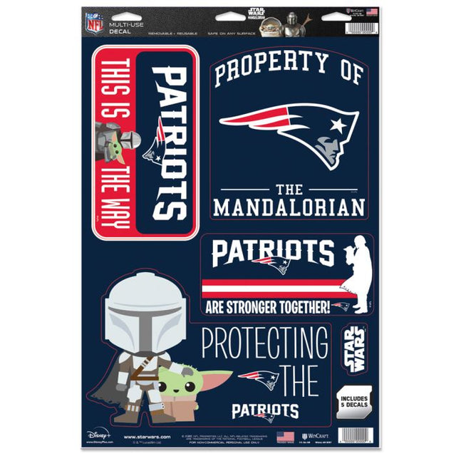 New England Patriots / Star Wars Mandalorian Multi-Use Decal 11" x 17"