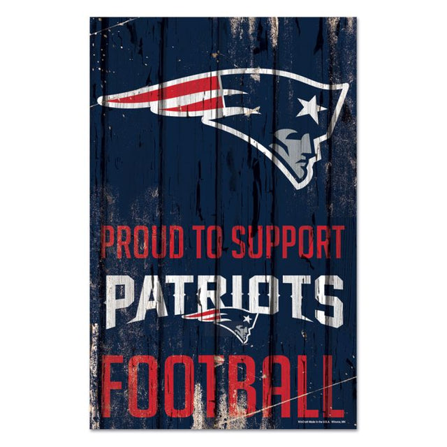 New England Patriots Wood Sign 11" x 17" 1/4" thick