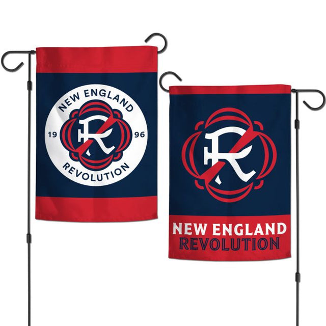 Banderas de jardín de New England Revolution de 2 lados, 12,5" x 18"