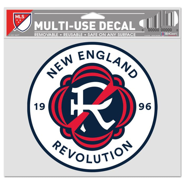 Calcomanía multiusos New England Revolution, fondo transparente, 5" x 6"