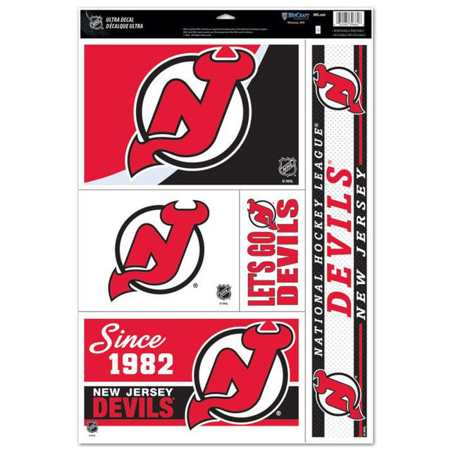 New Jersey Devils 5 Decals Multi Use Decal 11" x 17"