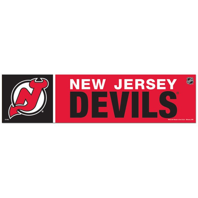 Tira de parachoques de New Jersey Devils de 3" x 12"