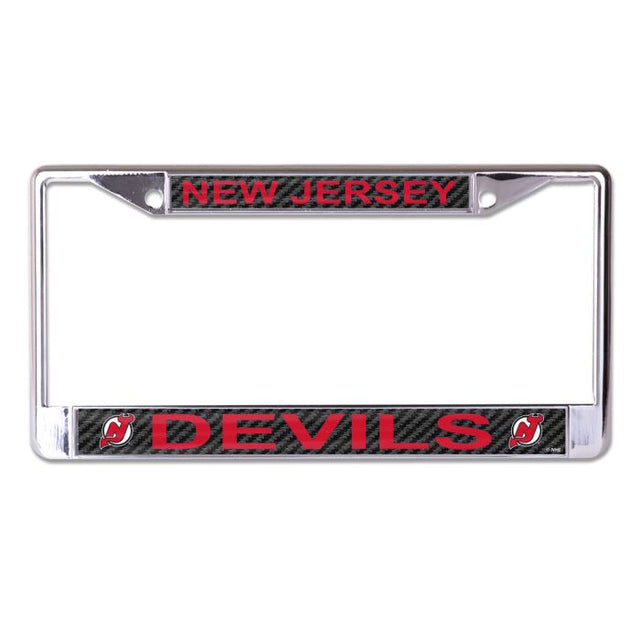 New Jersey Devils CARBON Lic Plt Frame S/L Printed