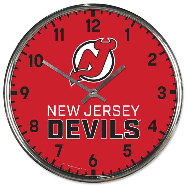 New Jersey Devils Chrome Clock