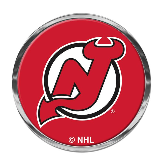 Emblema de metal cromado abovedado de los New Jersey Devils