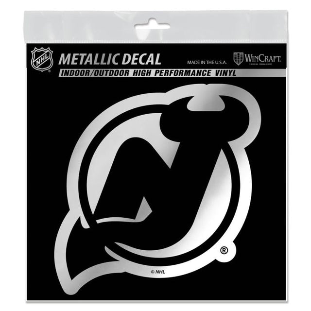 Calcomanía metálica de los New Jersey Devils de 6" x 6"