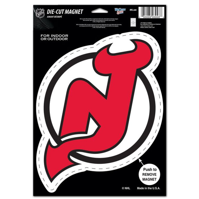 Imán troquelado con el logotipo de los New Jersey Devils, 6,25" x 9"