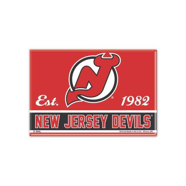 Imán de metal de los New Jersey Devils de 2,5" x 3,5"