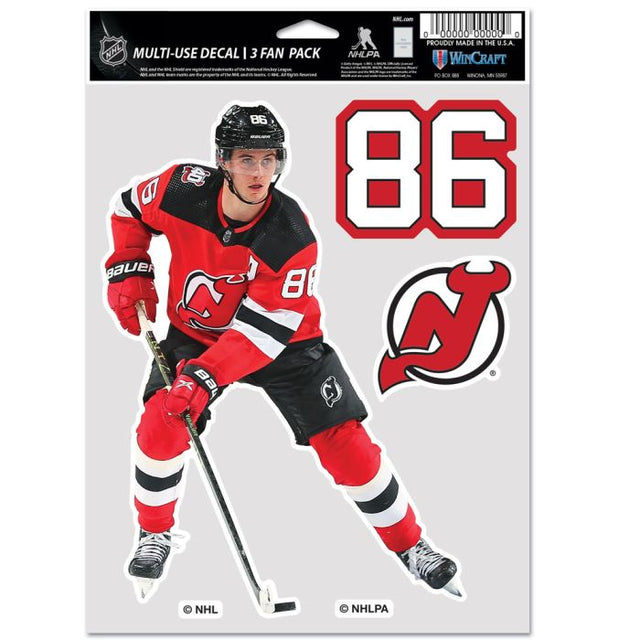 Paquete multiusos para 3 fanáticos de los New Jersey Devils, Jack Hughes