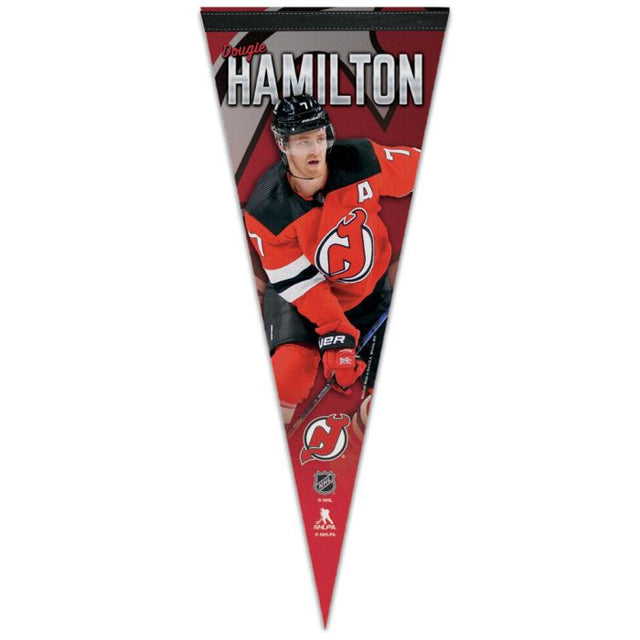 Banderín premium de los New Jersey Devils de 12" x 30" de Dougie Hamilton