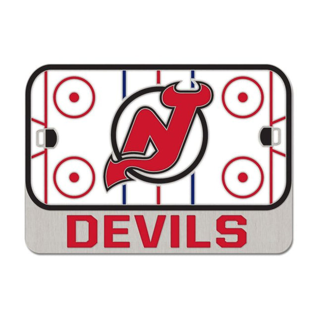 Tarjeta de joyería con pin esmaltado de colección RINK de New Jersey Devils