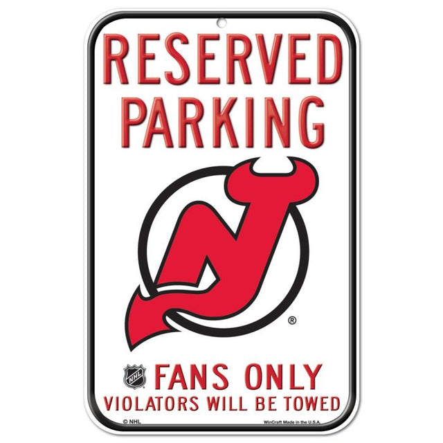 New Jersey Devils Reserved Parking Plastic Sign 11" x 17"