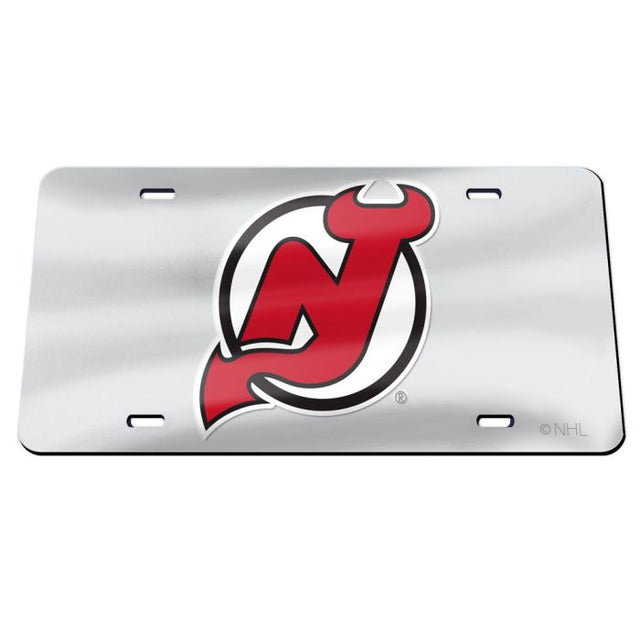 New Jersey Devils SILVER Specialty Acrylic License Plate