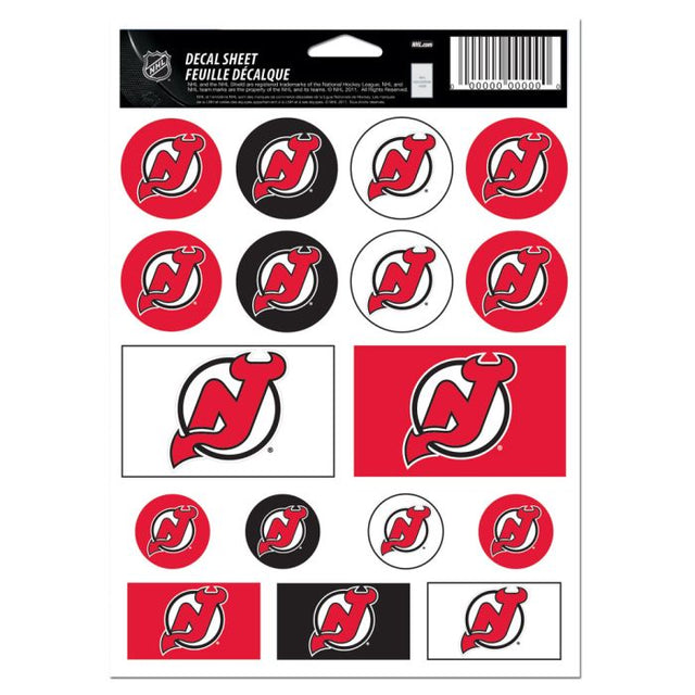 New Jersey Devils Vinyl Sticker Sheet 5" x 7"