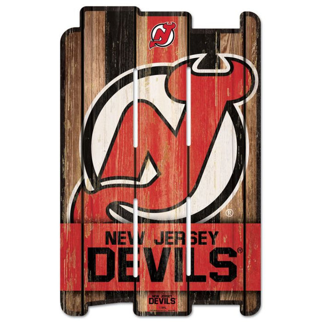 Letrero de madera para cerca de los New Jersey Devils