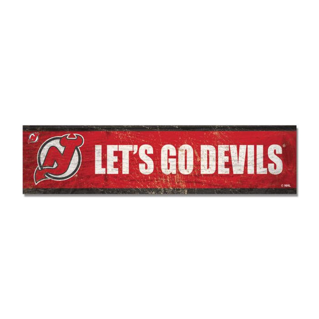 Imán de madera de los New Jersey Devils, 1,5" x 6"