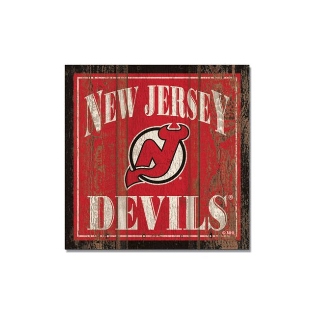 New Jersey Devils Wooden Magnet 3" X 3"