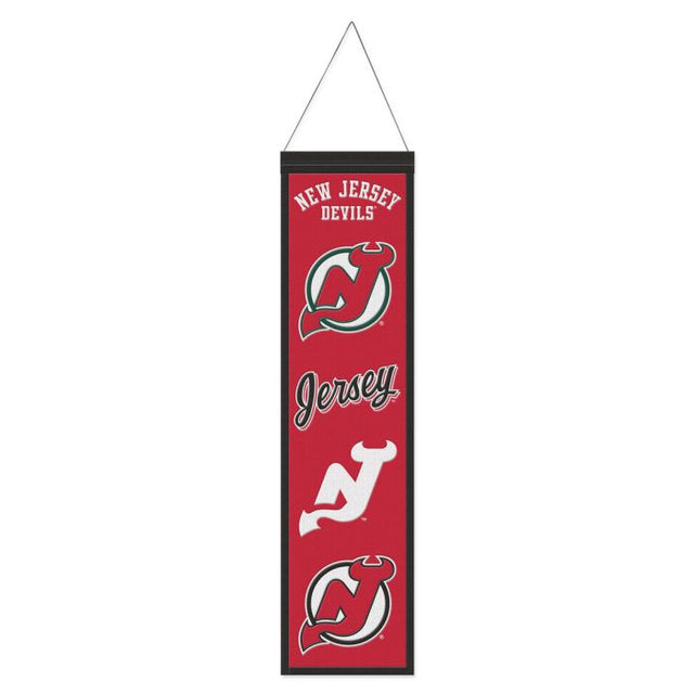 Estandarte de lana de los New Jersey Devils de 20 x 81 cm